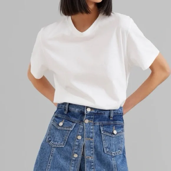 NWT The Frankie Shop “Blades” Blue Denim Skort Small - Picture 2 of 9